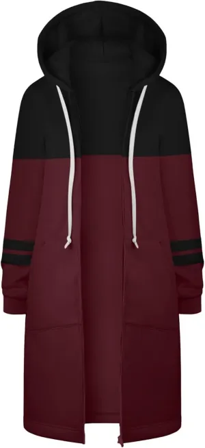Women's Zip Up Hoodies Long Sleeve Winter Lightweight Hooded Sweatshirt Casual Jacket Coat with Pockets