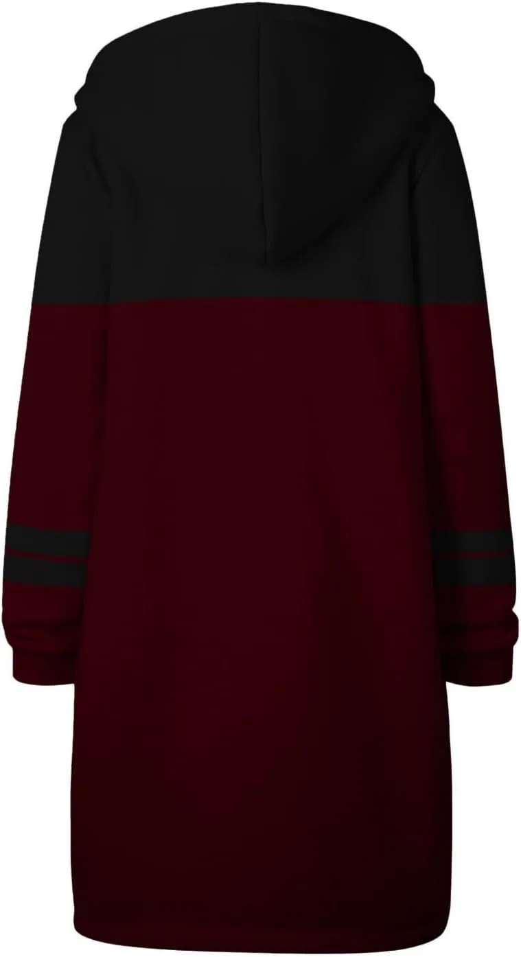 Women's Zip Up Hoodies Long Sleeve Winter Lightweight Hooded Sweatshirt Casual Jacket Coat with Pockets