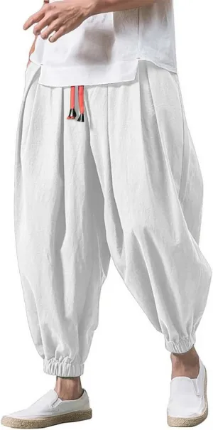 Work Pants for Men Loose Big Trousers Lace Straps Side 4 Pockets Casual Sports Trousers Suit Pants for Men
