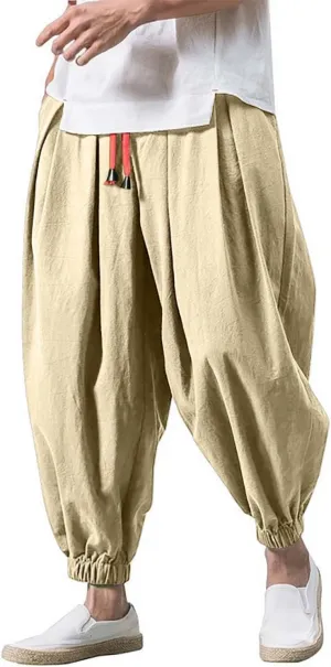 Work Pants for Men Loose Big Trousers Lace Straps Side 4 Pockets Casual Sports Trousers Suit Pants for Men