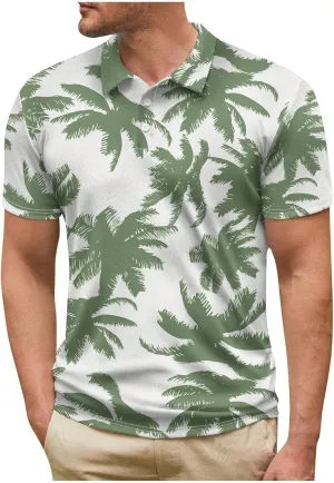 Ymosrh Men's Graphic Polo Shirts Short Sleeve Casual Business T Shirts Lightweight Golf Shirts, M-5XL