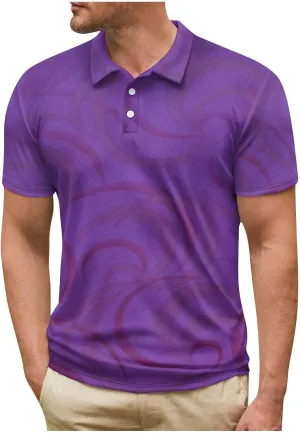 Ymosrh Men's Graphic Polo Shirts Short Sleeve Casual Business T Shirts Lightweight Golf Shirts, M-5XL