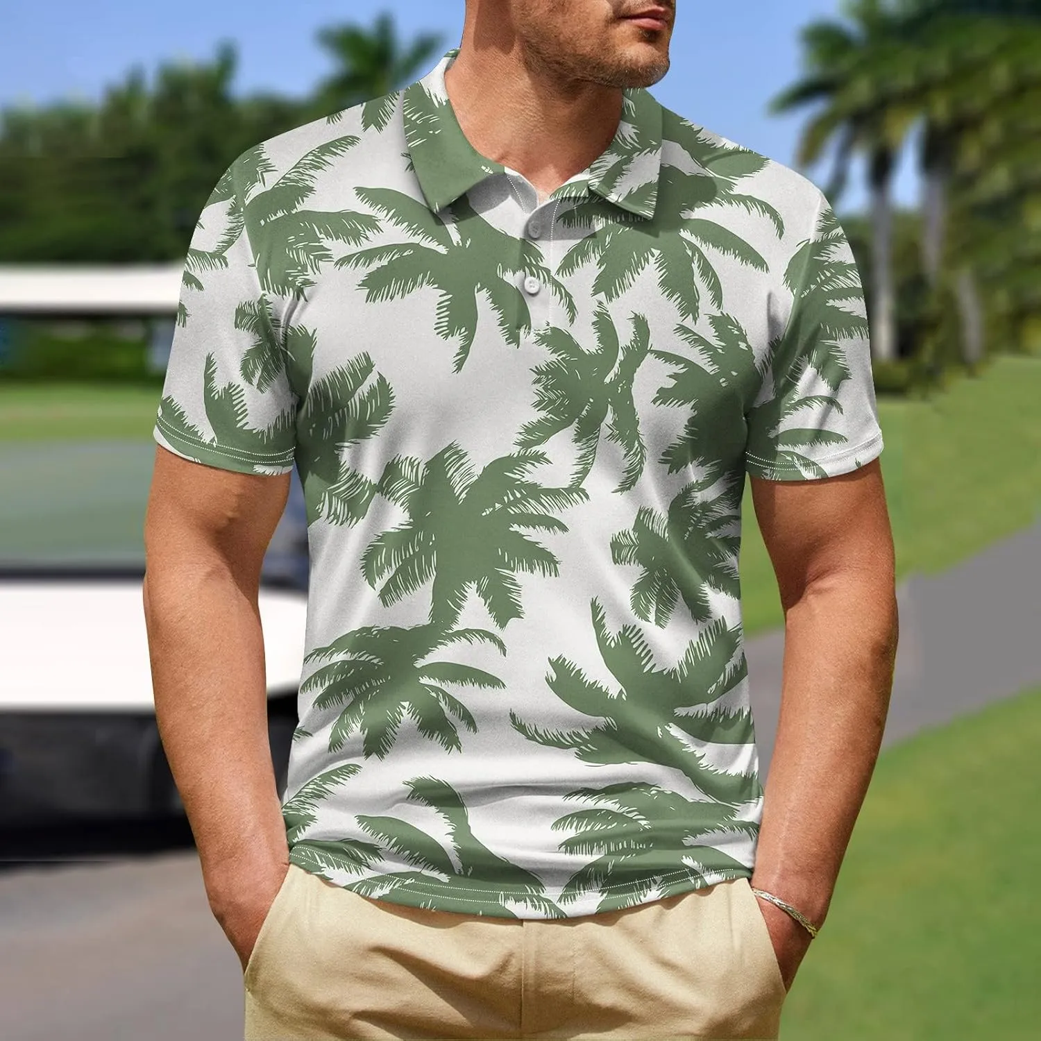 Ymosrh Men's Graphic Polo Shirts Short Sleeve Casual Business T Shirts Lightweight Golf Shirts, M-5XL