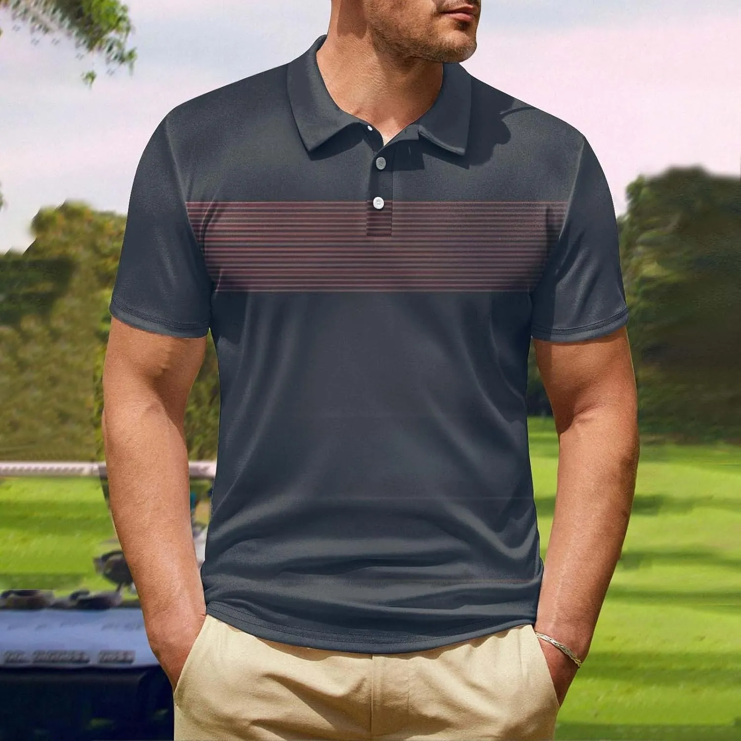 Ymosrh Men's Graphic Polo Shirts Short Sleeve Casual Business T Shirts Lightweight Golf Shirts, M-5XL