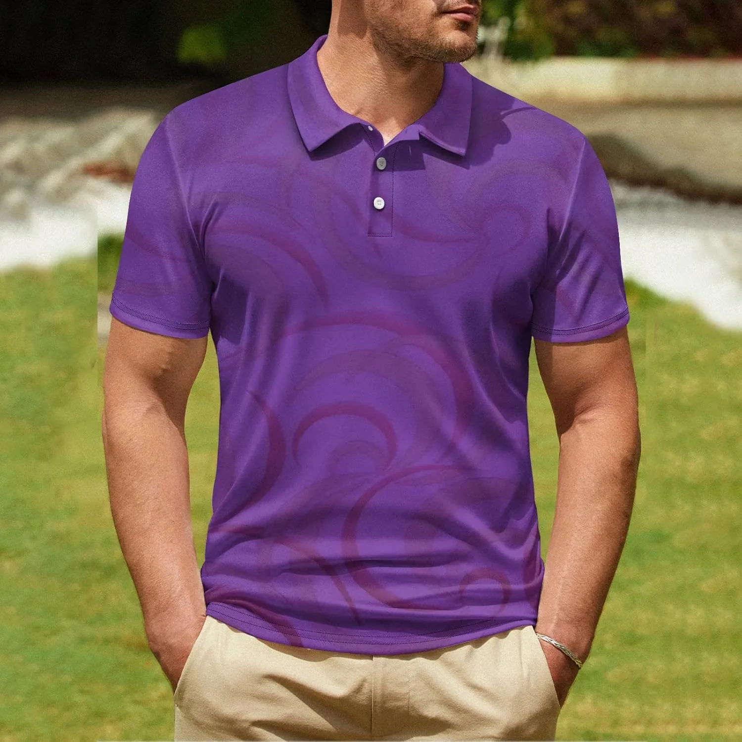 Ymosrh Men's Graphic Polo Shirts Short Sleeve Casual Business T Shirts Lightweight Golf Shirts, M-5XL