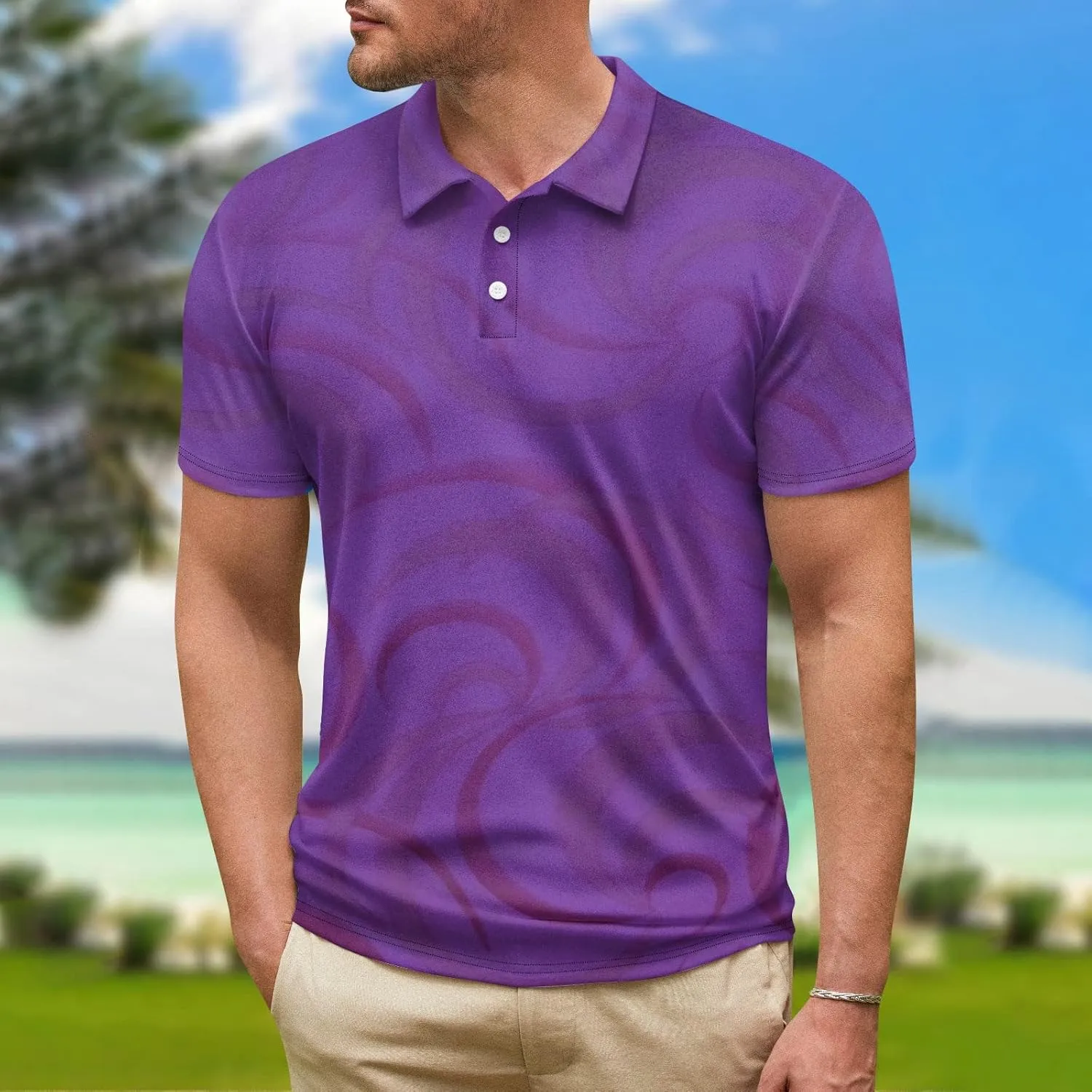 Ymosrh Men's Graphic Polo Shirts Short Sleeve Casual Business T Shirts Lightweight Golf Shirts, M-5XL