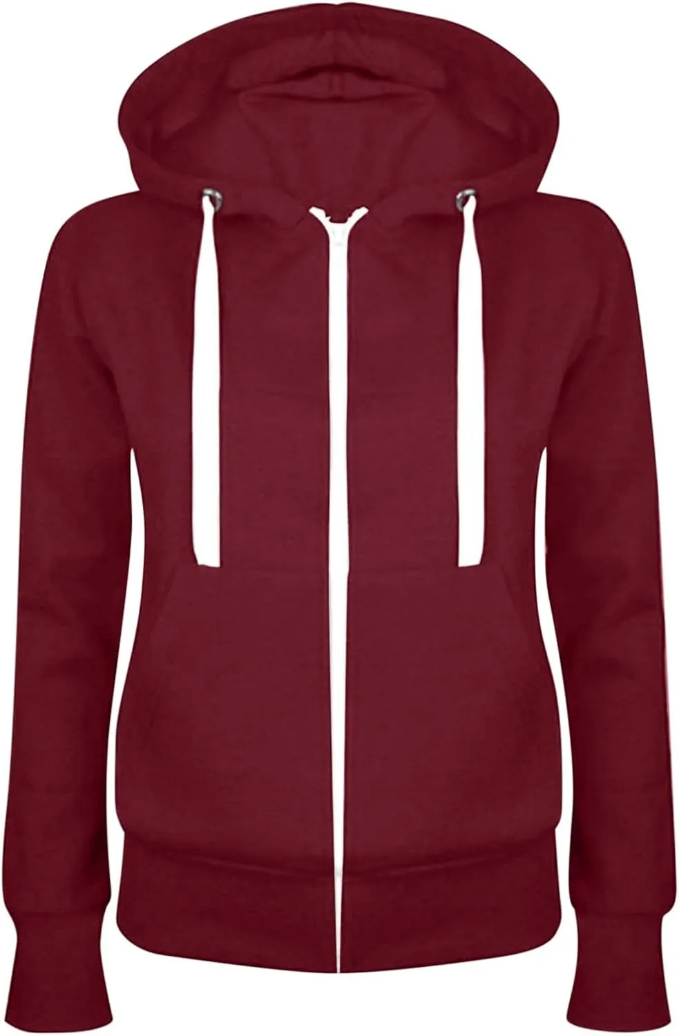 Zip Up Y2K Hoodies for Women Long Sleeve Fall Sweatshirts Oversized Casual Sweater Coats Jacket with Pocket