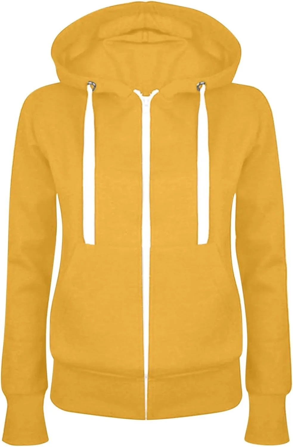 Zip Up Y2K Hoodies for Women Long Sleeve Fall Sweatshirts Oversized Casual Sweater Coats Jacket with Pocket