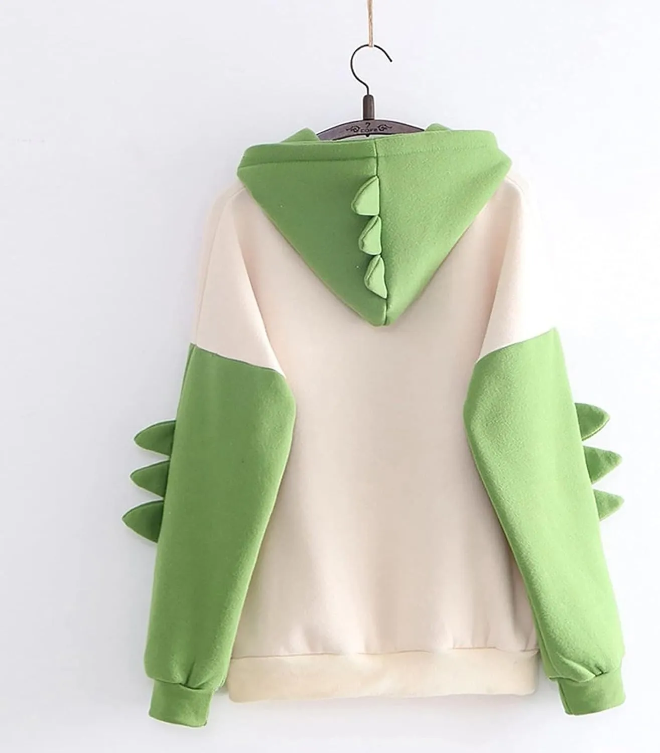 ZWRXW Womens Dinosaur Hooded Sweatshirt Color Block Long Sleeve Oversized Pullover Tops Cute Drawstring Hoodies Sweatshirts
